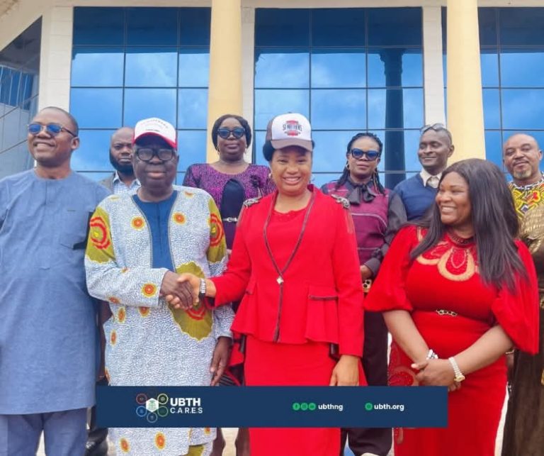 UBTH CMD Prof. Ize-Iyamu, Rev. Matthew Okpebholo brainstorm during visit to St. Matthew’s Royal Academy Eidenu Irrua