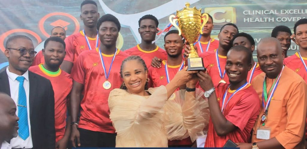 UBTH CMD Celebrates Porters FC for winning UBTH Interdepartmental/Interprofessional Games