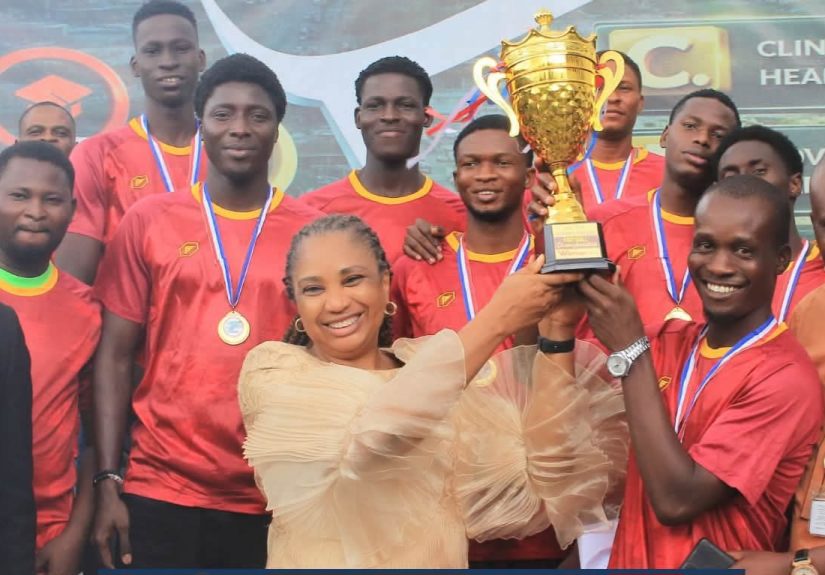 UBTH CMD Celebrates Porters FC for winning UBTH Interdepartmental/Interprofessional Games